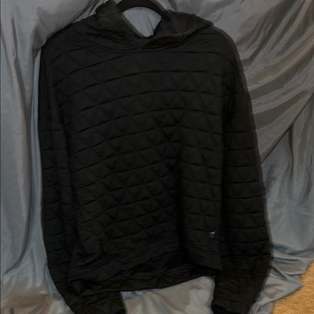 Black Quilted Hoodie